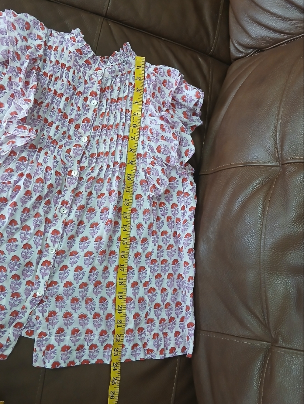 Oliphant Pintuck Ruffle top - Picture 13 of 13